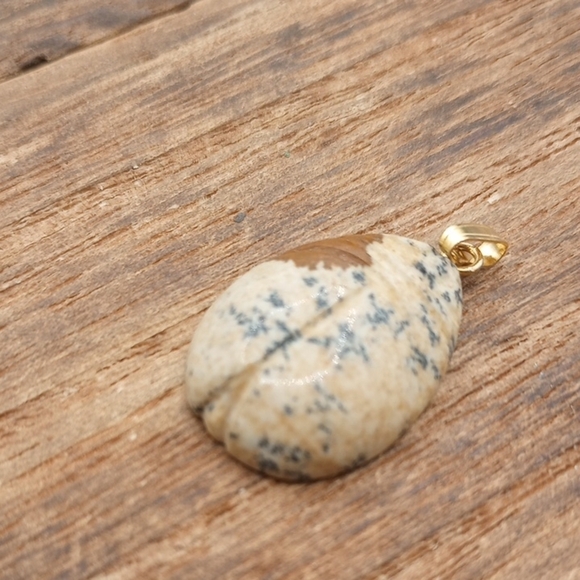 Estate Jewelry - Jasper Precious Stone Beetle Pendant P245